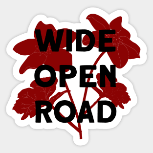 Wide Open Road, burgundy & black Sticker